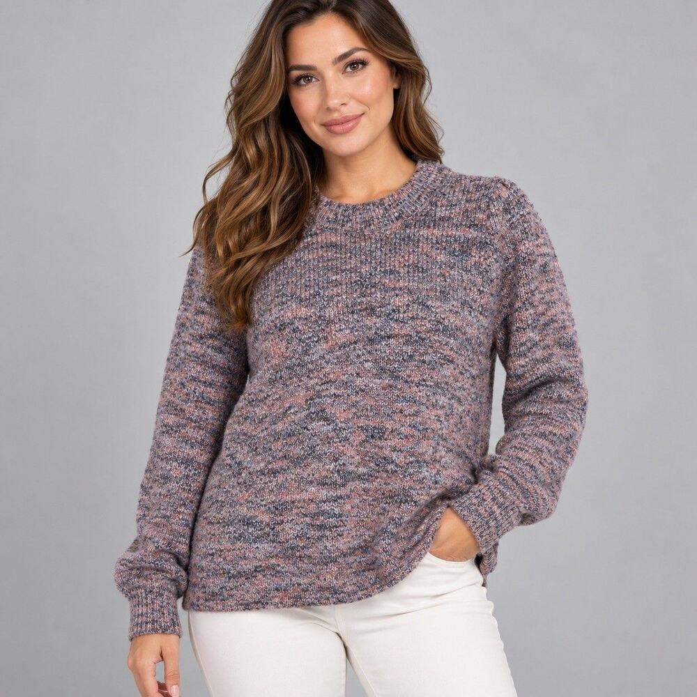 Madewell Women’s XL Knit Crewneck Puff Sleeve Pullover Sweater Cottagecore Cozy